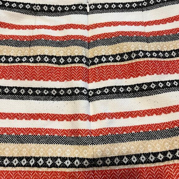 LOFT 100% Cotton Mini Skirt Size 4 Southwestern Tribal Striped Boho Preppy - Picture 5 of 11